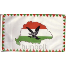 Hunbolt Farkasfogas nemzeti színű Nagy- Magyarországos turulos zászló 15x25 cm, 40 cm-es műanyag rúddal dekoráció