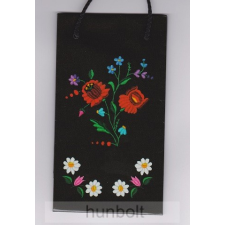 Hunbolt Fekete dísztasak fehér kalocsai mintával 18cmx10cmx6cm ajándéktárgy