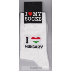 Hunbolt I LOVE Hungary boka zokni fehér 36-40