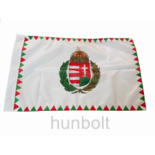 Hunbolt Kétoldalas farkasfogas koszorús címeres zászló Selyem anyagból 60x90cm, rúd nélkül dekoráció