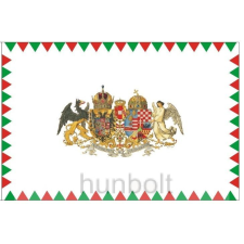 Hunbolt Kétoldalas farkasfogas Osztrák Magyar Monarchia zászló selyem anyagból 80x120 cm, rúd nélkül dekoráció
