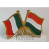 Hunbolt Kitűző, páros zászló Olasz -Magyar jelvény 26x15 mm
