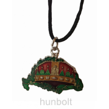 Hunbolt Nagy-Magyarországos zöld koronás nyaklánc bőr szíjjal (39 mm) nyaklánc