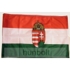 Hunbolt Nemzeti színű címeres zászló 100x200 cm, bal oldalon karabinerrel