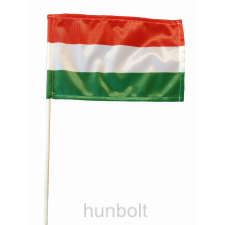 Hunbolt Nemzeti színű zászló 15x25 cm, 40 cm-es műanyag fehér pálcával dekoráció
