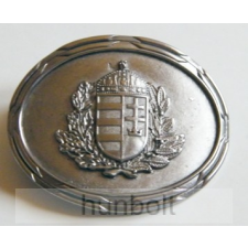 Hunbolt Ovális koszorús címer ezüst övcsat 8X6,5 cm férfi ruházati kiegészítő