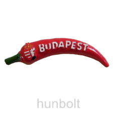 Hunbolt Paprika hűtőmágnes címerrel és Budapest felirattal 7,5 cm hűtőmágnes