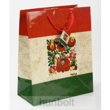 Hunbolt Piros-fehér-zöld antikolt matyó dísztasak 14x11 cm, ajándék tasak ajándéktasak