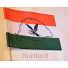 Hunbolt Piros-fehér-zöld turulos zászló Nagy-Magyarország körvonallal 30x40 cm farúddal