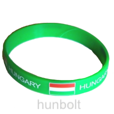 Hunbolt Szilikon,zöld zászlós Hungary karkötő 20 cm karkötő