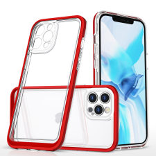 Hurtel Átlátszó 3az1ben tok iPhone 12 Pro tok Gel tok piros tok és táska