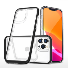 Hurtel átlátszó 3in1 tok iPhone 14 Pro Max szilikon tok kerettel fekete tok és táska