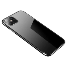 Hurtel Átlátszó tok TPU gél tok fém kerettel Samsung Galaxy S22 Ultra fekete tok és táska