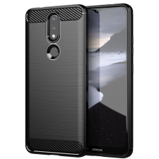 Hurtel Carbon tok Flexible tok TPU tok Nokia 2.4 fekete tok és táska