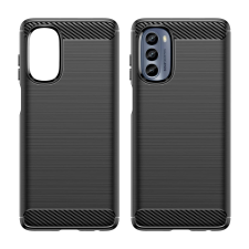 Hurtel carbon tok Motorola Moto G62 5G Rugalmas szilikon carbon tok fekete tok és táska