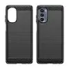 Hurtel carbon tok Motorola Moto G62 5G Rugalmas szilikon carbon tok fekete