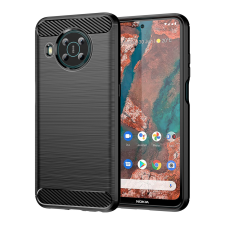 Hurtel Carbon tok Rugalmas borítás Nokia X100 fekete színű készülékhez tok és táska