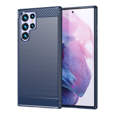 Hurtel Carbon tok Samsung Galaxy S23 Ultra rugalmas szilikon Carbon tok kék tok és táska
