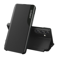 Hurtel Eco Leather View Case Samsung Galaxy A54 5G-hez, fekete állvánnyal tok és táska