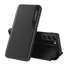 Hurtel Eco Leather View Case Samsung S24+ fekete tok tok és táska