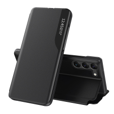 Hurtel Eco Leather View Case tok Samsung Galaxy S23 egy flip állvány fekete tok és táska