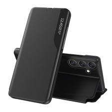 Hurtel Eco Leather View kinyitható tok Samsung Galaxy S24 FE - fekete tok és táska