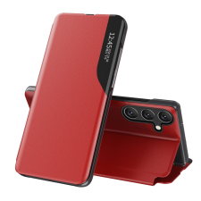 Hurtel Eco Leather View kinyitható tok Samsung Galaxy S25 Plus - piros tok és táska