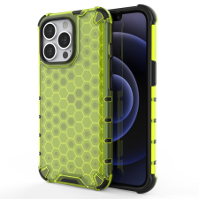 Hurtel Honeycomb tok ütésálló telefontok TPU Bumper iPhone 13 Pro zöld tok és táska