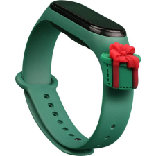 Hurtel Karácsonyi Csereszíj Xiaomi Mi Band 4/Mi Band 3 Sötétzöld - Ajándék (9145576220795) okosóra kellék