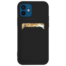 Hurtel Kártyatartó Szilikon pénztárca tok kártyanyílás dokumentumokkal Samsung Galaxy A73 Black készülékhez tok és táska