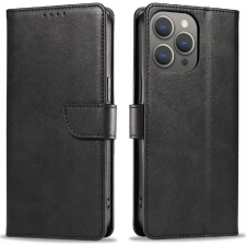 Hurtel Leather Könyvtok iPhone 16 Pro - Fekete (5907769364082) tok és táska