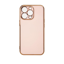 Hurtel Lighting Color tok iPhone 12 Pro készülékhez rózsaszín zselés borítás arany kerettel tok és táska