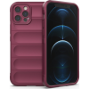 Hurtel Magic Shield Tok iPhone 12 Pro Elasztikus Páncélozott Tok Bordó Színben (195577117)