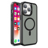 Hurtel Mágneses színes matt tok iPhone 15 Pro - fekete
