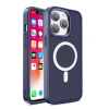 Hurtel Mágneses színű matt tok iPhone 15 Pro - tengerészkék