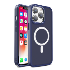 Hurtel Mágneses színű matt tok iPhone 15 Pro - tengerészkék tok és táska