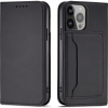 Hurtel Magnet Card Case Tok iPhone 13 Pro Max Tok Kártya Tárca Kártyatartó Fekete (9145576250983)