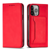 Hurtel Magnet Card Case tok iPhone 13 Pro Max tok kártya tárca kártyatartó piros