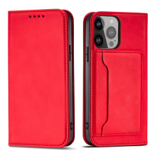 Hurtel Magnet Card Case tok iPhone 13 Pro tok kártyatárca pénztárca kártyatartó piros tok és táska