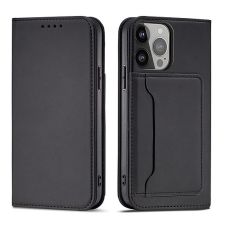 Hurtel Magnet Card Case tok iPhone 14 Plus flip cover pénztárca állványhoz fekete tok és táska