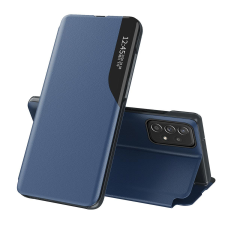 Hurtel Öko bőr View tok Elegáns tok, szárnyas és állvány funkcióval Samsung Galaxy A73 Blue tok és táska