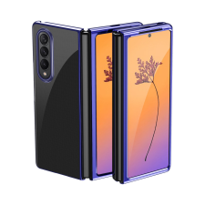 Hurtel Plating tok Samsung Galaxy Z Fold 4 tok fémes kerettel kék tok és táska