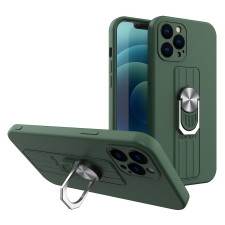 Hurtel Ring tok szilikon tok Samsung Galaxy A42 5G Sötétzöld tok és táska