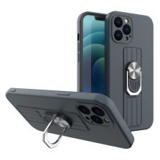 Hurtel Ring tok szilikon tok ujjra helyezhető, állvánnyal Samsung Galaxy S21 FE kék tok és táska