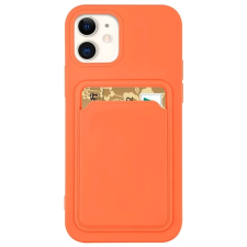 Hurtel Szilikon tok bankkártyatartóval iPhone 12 Pro max narancssárga tok és táska
