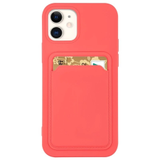 Hurtel Szilikon tok bankkártyatartóval iPhone 12 Pro max narancssárga tok és táska