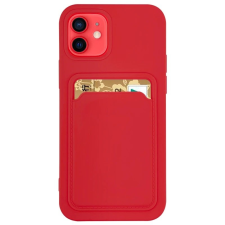 Hurtel Szilikon tok bankkártyatartóval iPhone 12 Pro max piros tok és táska
