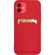 Hurtel Szilikon Tok Bankkártyatartóval Samsung Galaxy S21 Ultra 5G Piros (9145576229163) tok és táska