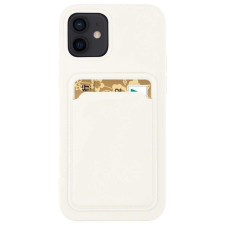 Hurtel Szilikon tok bankkártyatartóval Xiaomi Redmi 10x 4g / Xiaomi Redmi Note 9 fehér tok és táska