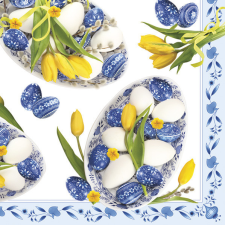 Húsvét Blue Folk Eggs szalvéta 20 db-os 33x33 cm party kellék